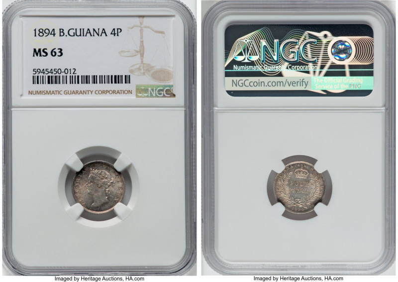 British Colony. Victoria 4 Pence 1894 MS63 NGC, London mint, KM26. HID0980124201...