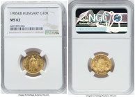 Franz Joseph I gold 10 Korona 1905-KB MS62 NGC, Kremnitz mint, KM485. HID09801242017 © 2022 Heritage Auctions | All Rights Reserved