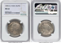 British India. Victoria Rupee 1840-(c) MS62 NGC, Calcutta mint, KM457.1. HID09801242017 © 2022 Heritage Auctions | All Rights Reserved