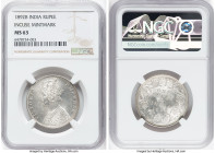 British India. Victoria Rupee 1892-B MS63 NGC, Bombay mint, KM492. Type C Bust, Type I Reverse, Incuse normal B mintmark. HID09801242017 © 2022 Herita...