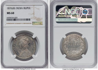 British India. Victoria Pair of Certified Assorted Rupees NGC, 1) Rupee 1876-(b) - MS60, Bombay mint, KM473.2 2) Rupee 1882-C - AU58, Calcutta mint, K...