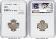 British India. Edward VII Anna 1910-B MS64 NGC, Bombay mint, KM504. HID09801242017 © 2022 Heritage Auctions | All Rights Reserved
