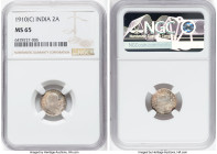 British India. Edward VII 2 Annas 1910-(c) MS65 NGC, Calcutta mint, KM505. HID09801242017 © 2022 Heritage Auctions | All Rights Reserved