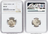 British India. Edward VII 1/4 Rupee 1905-(c) MS64 NGC, Calcutta mint, KM506. HID09801242017 © 2022 Heritage Auctions | All Rights Reserved
