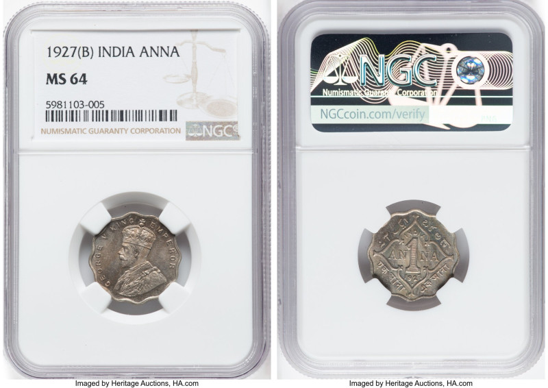 British India. George V Anna 1927-(b) MS64 NGC, Bombay mint, KM513. HID098012420...