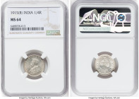 British India. George V 1/4 Rupee 1915-(b) MS64 NGC, Bombay mint, KM518. HID09801242017 © 2022 Heritage Auctions | All Rights Reserved
