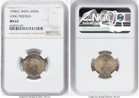 British India. George VI Anna 1940-(c) MS63 NGC, Calcutta mint, KM536. Long trefoils. HID09801242017 © 2022 Heritage Auctions | All Rights Reserved
