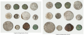 12-Piece Lot of Assorted Issues, Includes Tram, Rupee, and Dirham denominations. Includes silver, billon, and bronze issues. Interesting lot worth a c...