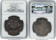 Papal States. Pius VI 10 Paoli (Scudo) 1797 VF Details (Surface Hairlines) NGC, Bologna mint, KM339, Dav-1359. This large silver piece features a love...