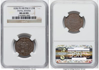 Papal States. Gregory XVI Mezzo (1/2) Baiocco Anno VIII (1838/7)-R MS64 Brown NGC, Rome mint, KM1319. From the Meduno Collection HID09801242017 © 2022...