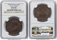 Papal States. Pius IX 4 Soldi Anno XXI (1866)-R MS64 Red and Brown NGC, Rome mint, KM1374. From the Meduno Collection HID09801242017 © 2022 Heritage A...