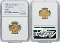 Papal States. Pius IX gold 10 Lire Anno XXII (1867)-R AU53 NGC, Rome mint, KM1381.2. HID09801242017 © 2022 Heritage Auctions | All Rights Reserved