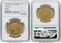 Sardinia. Carlo Felice gold 80 Lire 1825 (Eagle)-L AU53 NGC, Torino mint, KM123.1, Fr-1132. HID09801242017 © 2022 Heritage Auctions | All Rights Reser...