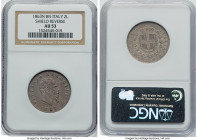 Vittorio Emanuele II Pair of Certified 2 Lire 1863 NGC, 1) 2 Lire 1863 N-BN - AU53, Naples mint 2) 2 Lire 1863 T-BN - AU50, Turin mint Shield Reverse ...