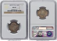 Umberto I Lira 1887-M MS62 NGC, Milan mint, KM24.2. Lovely colorful tone. From the Meduno Collection HID09801242017 © 2022 Heritage Auctions | All Rig...