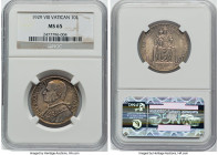 Pius XI 7-Piece Certified Partial Mint Set Anno VII (1929) 1) silver 10 Lire - MS65 2) silver 5 Lire - MS65 3) 2 Lire - MS65 4) Lira - MS64 5) 50 Cent...