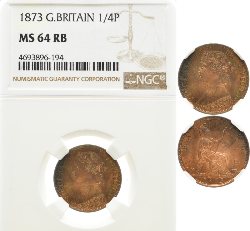 GROSSBRITANNIEN VEREINIGTES KÖNIGREICH
Viktoria, 1837 - 1901. Ku.-1/4 Penny 187...