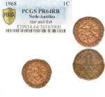 NIEDERLANDE ANTILLES
 1 Cent 1968. In US-Plastikholder der PCGS mit der Bewertung PR 64 RB (529934.64/30103900). KM 1. Min. berührt, Polierte Platte ...