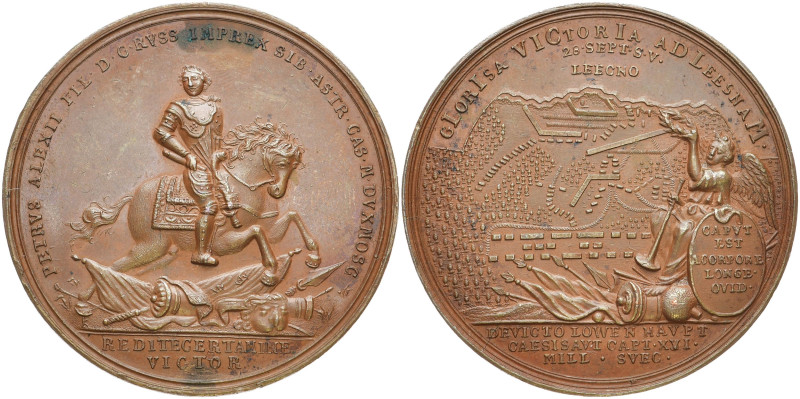 RUSSLAND GROSSFUERSTENTUM / KAISERREICH
Peter I., 1682 / 1689 - 1725. Bronzemed...