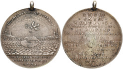 RUSSLAND GROSSFUERSTENTUM / KAISERREICH
Peter I., 1682 / 1689 - 1725. Tragbare Silbermedaille 1721, unsigniert, auf den Frieden von Nystad zwischen S...