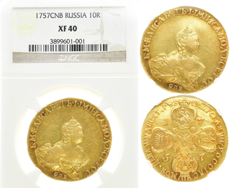 RUSSLAND GROSSFUERSTENTUM / KAISERREICH
Elisabeth, 1741 - 1761. 10 Rubel 1757. ...