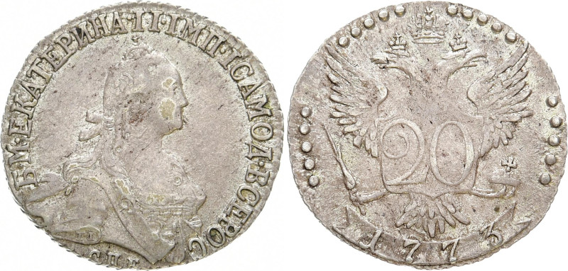 RUSSLAND GROSSFUERSTENTUM / KAISERREICH
Katharina II., 1762 - 1796. 20 Kopeken ...