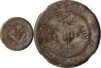 CHINA. Chihli (Pei Yang). 7 Mace 2 Candareens (Dollar), Year 34 (1908). Tientsin Mint. Kuang-hsu (Guangxu). NGC AU-53.
L&M-465; cf. K-208 (for type);...