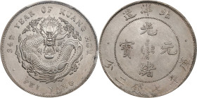 (t) CHINA. Chihli (Pei Yang). 7 Mace 2 Candareens (Dollar), Year 34 (1908). Tientsin Mint. Kuang-hsu (Guangxu). PCGS MS-62.
L&M-465C; cf. K-208 (for ...