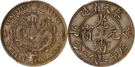 (t) CHINA. Fengtien. 7 Mace 2 Candareens (Dollar), CD (1903). Fengtien Arsenal Mint. Kuang-hsu (Guangxu). PCGS Genuine--Chopmark, EF Details.
L&M-483...