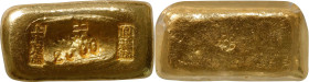 (t) CHINA. Shanghai Jintiao. Shanghai City Gold Ingots. Gold 2 Tael Presentation Ingot, ND. Graded "MS 64" by Zhong Qian Ping Ji Grading Company.
BMC...