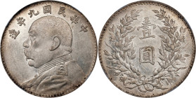 (t) CHINA. Dollar, Year 9 (1920). NGC MS-62★.
L&M-77; K-666; KM-Y-329.6; WS-0181-2. Presenting with simi-reflective fields, while falling short of Pr...