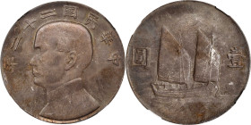 CHINA. Dollar, Year 22 (1933). Shanghai Mint. NGC MS-62.
L&M-109; K-623; KM-Y-345; WS-0145A. "Junk" of 1933 style. The middle date in a popular serie...