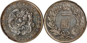 KOREA. Whan, Year 502 (1893). Kojong (as King). PCGS Genuine--Cleaned, AU Details.
KM-1115; K&C-29.1. Mintage: 77 (reported). The first of this rathe...