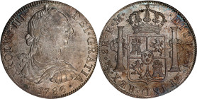 MEXICO. 8 Reales, 1786-Mo FM. Mexico City Mint. Charles III. NGC AU-58.
KM-106.2A; Cal-1129. This enticing Mexican crown offers crisp details and lov...