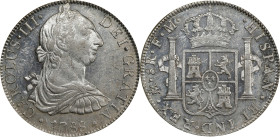 MEXICO. 8 Reales, 1788-Mo FM. Mexico City Mint. Charles III. NGC AU-58.
KM-106.2A; Cal-1132. Fully argent and brilliantly lustrous, this near-Mint cr...