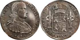 MEXICO. 8 Reales, 1810-Mo HJ. Mexico City Mint. Ferdinand VII. NGC MS-64.
KM-110; Cal-1314. Imaginary bust type. Featuring a bust of the new king tha...
