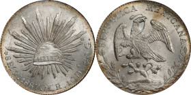 MEXICO. 8 Reales, 1887-Pi MR. San Luis Potosi Mint. NGC MS-64.
KM-377.12; DP-Pi78. Die style of 1887-1893. A lustrous near-Gem, this 8 Reales piece d...