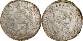 NETHERLANDS. Utrecht. Lion Daalder, 1646. Utrecht Mint. NGC MS-62+.
Dav-4863; KM-30; Delm-844. Variety with a crowned lion in the obverse shield. A w...