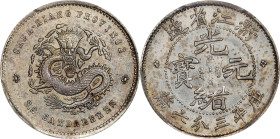 (t) CHINA. Chekiang. 3.6 Candareens (5 Cents), ND (1898-99). Hangchow Mint. Kuang-hsu (Guangxu). PCGS MS-63.
L&M-286; K-123; KM-Y-51; WS-1023. Denomi...