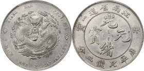 (t) CHINA. Kiangnan. 7 Mace 2 Candareens (Dollar), CD (1902)-HAH. Nanking Mint. Kuang-hsu (Guangxu). PCGS AU-58.
L&M-248; K-93; KM-Y-145A.9; WS-0845....