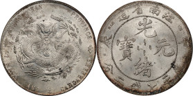 (t) CHINA. Kiangnan. 7 Mace 2 Candareens (Dollar), ND (1904)-HAH CH. Nanking Mint. Kuang-hsu (Guangxu). PCGS MS-62.
L&M-258; K-101; KM-Y-145A.13; WS-...