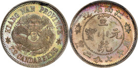 (t) CHINA. Kiangnan. 7.2 Candareens (10 Cents), ND (1911). Nanking Mint. Hsuan-t'ung (Xuantong [Puyi]). PCGS MS-65.
L&M-268; K-110; KM-Y-146; WS-0869...