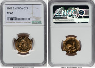 Republic Pair of Certified gold Proof Assorted Rand 1962 NGC, 1) 2 Rand 1962 - PR66 2) Rand 1962 - PR67 KM-PS55. Set Mintage: 800. Sold with original ...