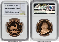 Republic 4-Piece Certified gold Krugerrand Proof Set 2005 NGC, 1) Krugerrand (1 oz) - PR68 Ultra Cameo 2) 1/2 Krugerrand (1/2 oz) - PR69 Ultra Cameo 3...