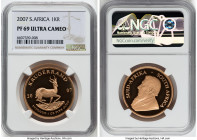 Republic 4-Piece Certified gold Krugerrand Proof Set 2007 NGC, 1) Krugerrand (1 oz) - PR69 Ultra Cameo 2) 1/2 Krugerrand (1/2 oz) - PR67 Ultra Cameo 3...