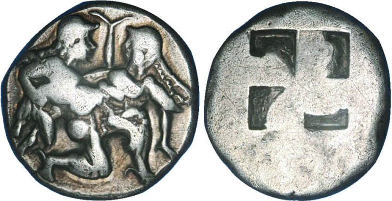 ILES DE THRACE
Thasos (463-411) : Statère au Satyre nu emportant une nymphe - R...