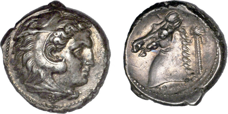 ZEUGITANE
Carthage, monnaies Siculo-puniques (325-290) : Tétradrachme à la tête...