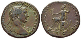 TRAJAN (98-117)
Sesterce : Rome assise à gauche sur une cuirasse
 - TTB 40 (TTB+)



SM 3194v, CO 391, RIC 489
ROME - BRONZE - 22,86g
 -------...