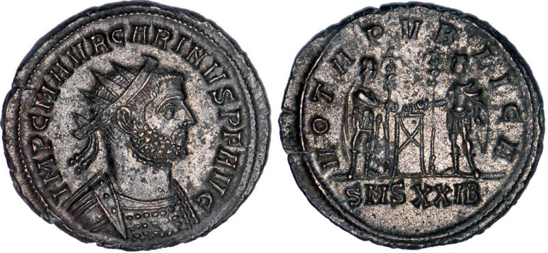 CARIN (283-285)
Antoninien : Carin & Numérien en habit militaire debout l'un en...