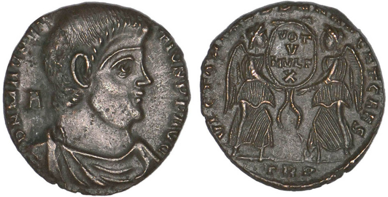 MAGNENCE (350-353)
Maiorina : 2 Victoires debout se faisant face, tenant une co...